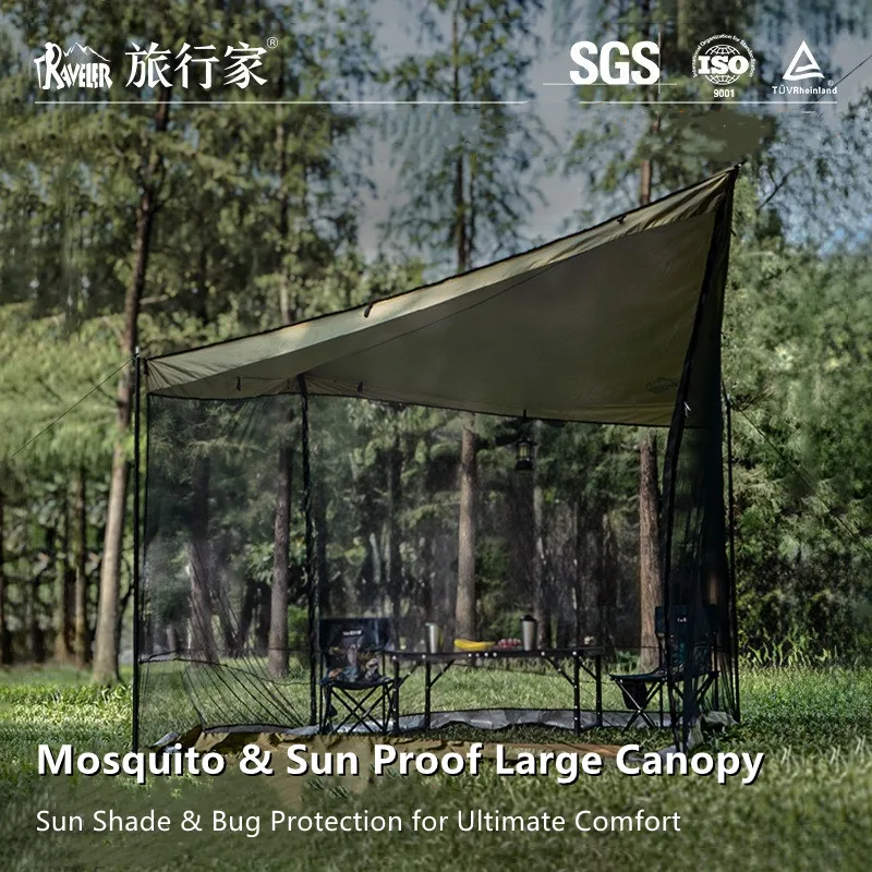 NEW Outdoor Mosquito-Proof Sun Shade Canopy, All-in-One Canopy with Mosquito Net, Instant Setup Camping Sun Protection Canop