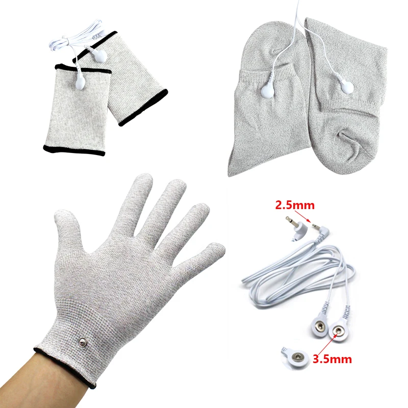 

Conductive Fiber Gloves Socks Bracer Body Massager Device Accessories for EMS Muscle Stimulator Physiotherapy Equipment