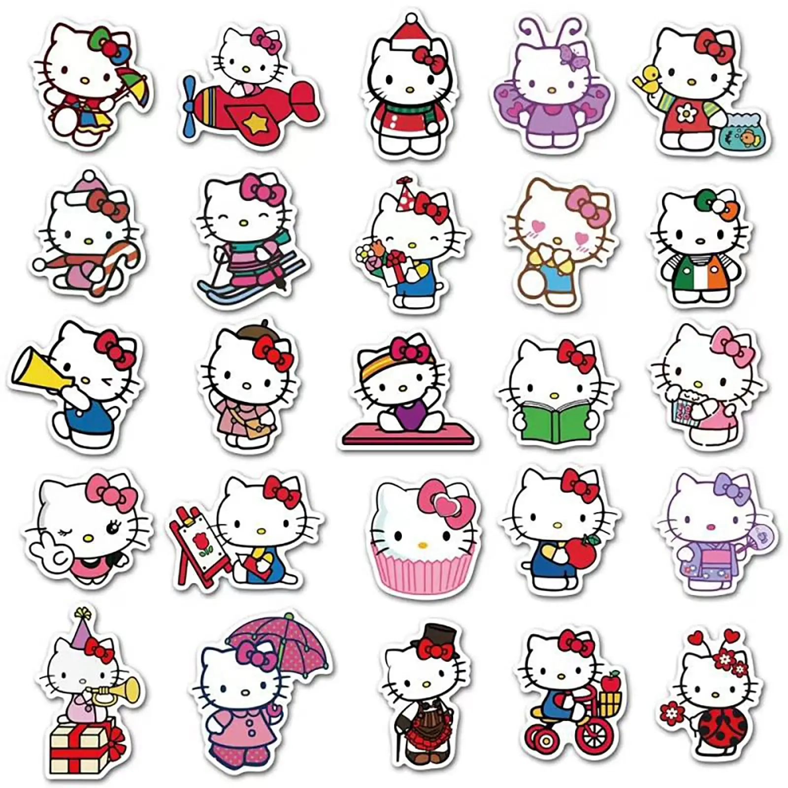 10/30/50Pcs Sanrio Cartoon Hello Kitty Stickers for Scrapbook Laptop Phone Luggage Skateboard Decals Graffiti Sticker Kids Toy