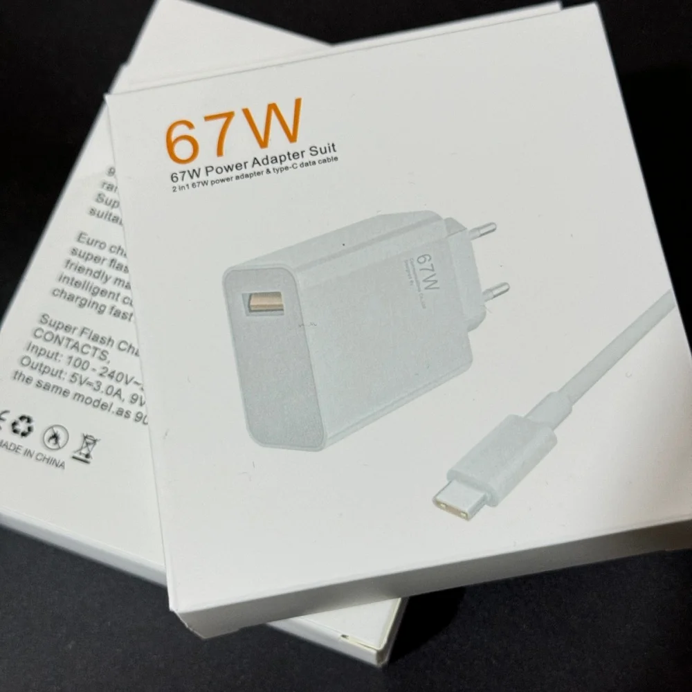 Original 67W EU Plug Fast Charger 6A USB Type C Cable for Xiaomi Turbo Poco X5 X4 M5S X3 Pro Redmi Phone
