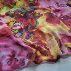 Ombre Pure Silk Fabric Tissue Embroidery Sequins Scarf Toub Saree Decoration Dress Material