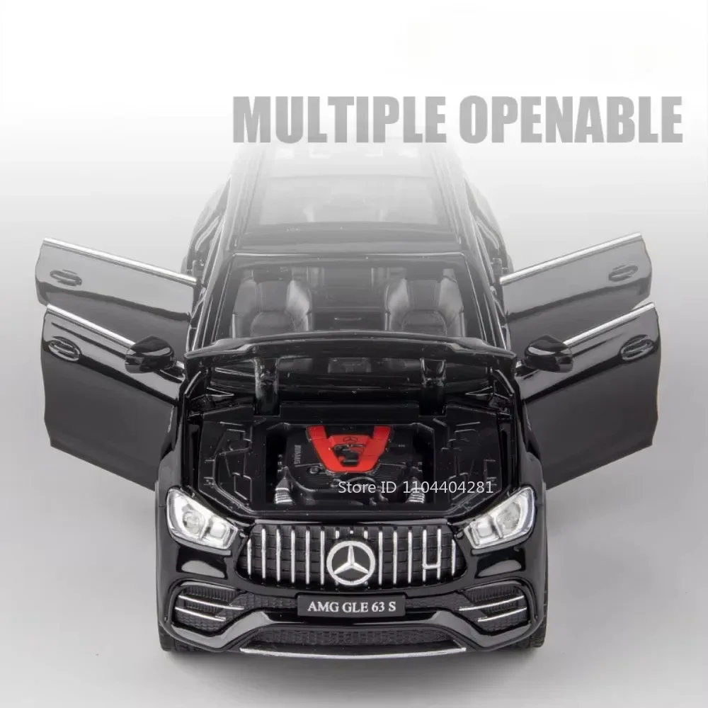 1:32 GLE63S C260L Models Toys Diecast Cars 6 Doors Opened Sound Light Pull Back Miniature Vehices for Adult Boy's Birthday Gifts