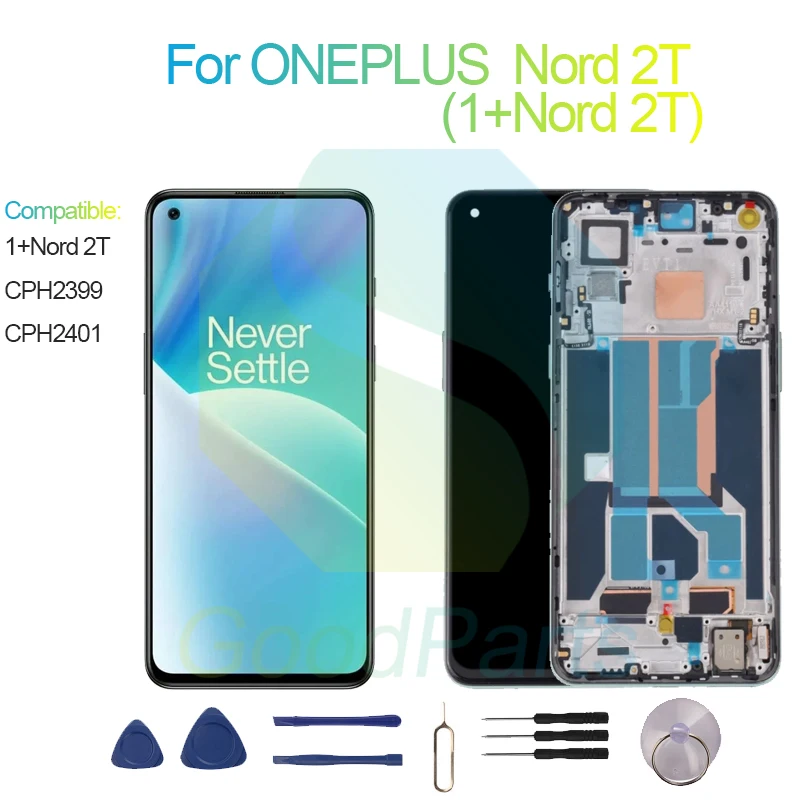 

Сменный сенсорный ЖК-экран для ONEPLUS Nord 2T 2400*1080 CPH2399, CPH2401 1 + Nord 2T