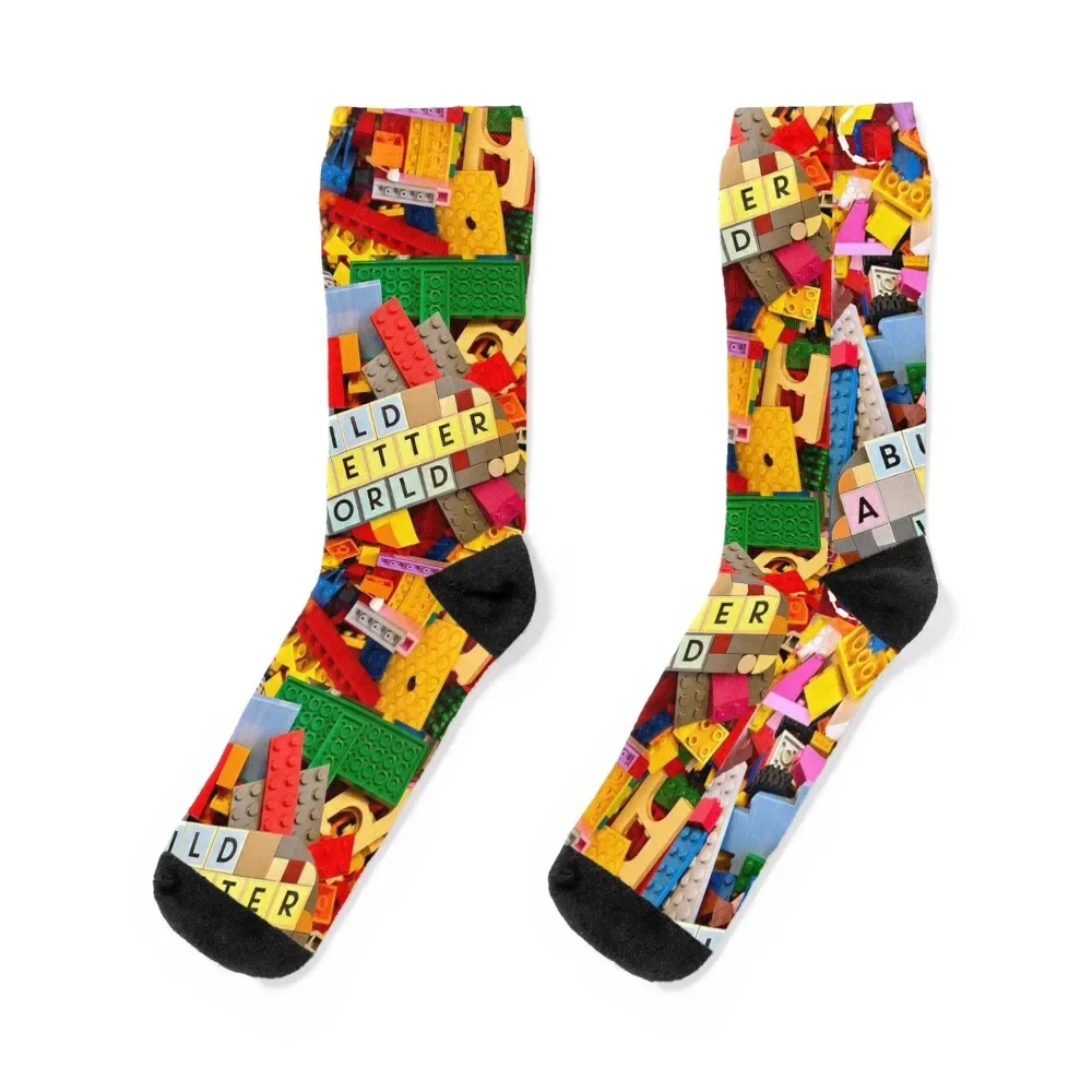 

Build a better world Socks anti slip football hiphop Ladies Socks Men's