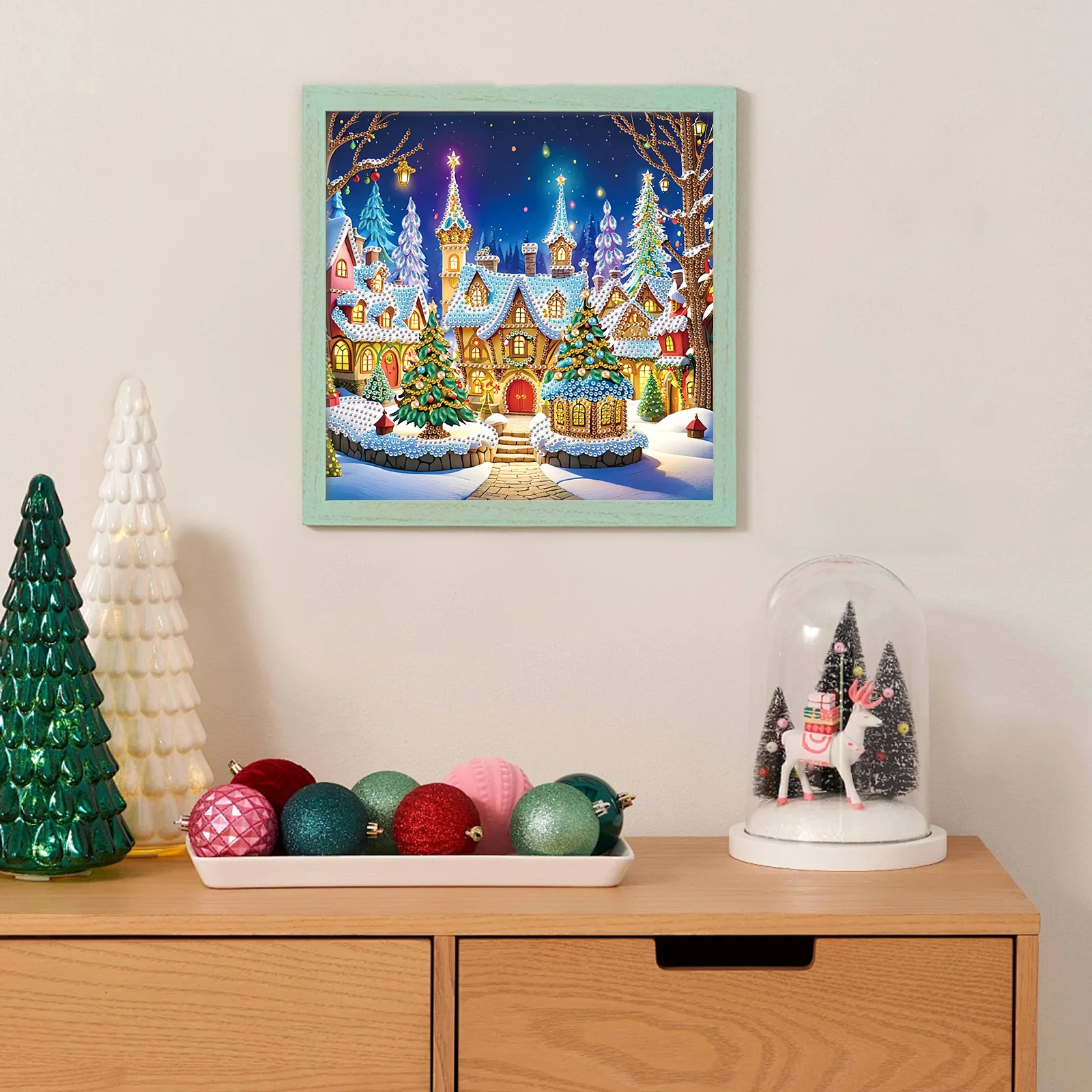 Diamond Art Painting Kits for Adults,DIY Beautiful house Special Shaped Crystal Diamond Kits for Beginner for Home Wall Decorate