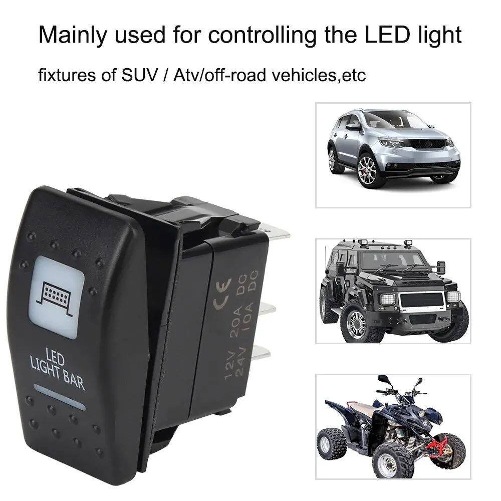 Illuminated LED WINCH Led Light Bar DC12-24V UTV For Polaris Rear Front Lights Horn For Can Am Maverick Commander Rocker Switch