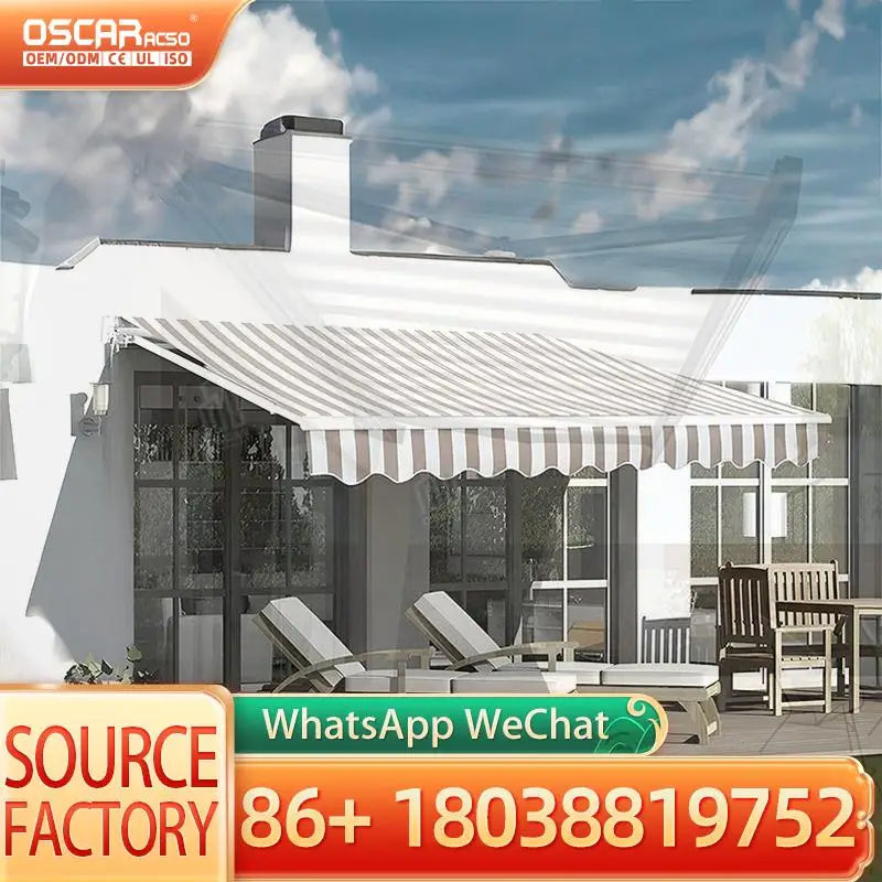 Outdoor Motorized Aluminum Awning Waterproof Manual Operation Luxury Remote Control for Patio Garden Balcony Retractable Awning