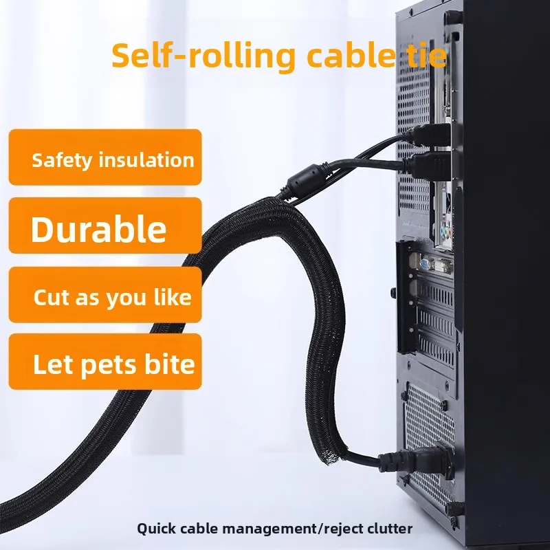 2026 Harness Tube Computer Wire Fixing Hub Finishing Wire Tube Sleeve Anti-cat Bite Protection Wire Storage Bundle Tube