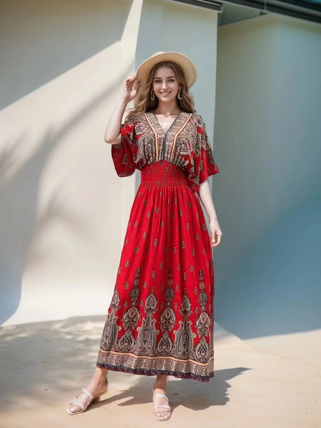 Summer Indian Dress Women Clothes Boho Long Vintage Korean Fashion Beach  Style Casual Bohemian Floral Robe Dresses Ropa De Muje - AliExpress  200000345