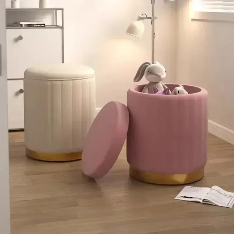 Stable Light Luxury Makeup Stool, Bedroom Round Stool, Sofa Stool, Dressing Table Stool, Internet Celebrity Storage Stool