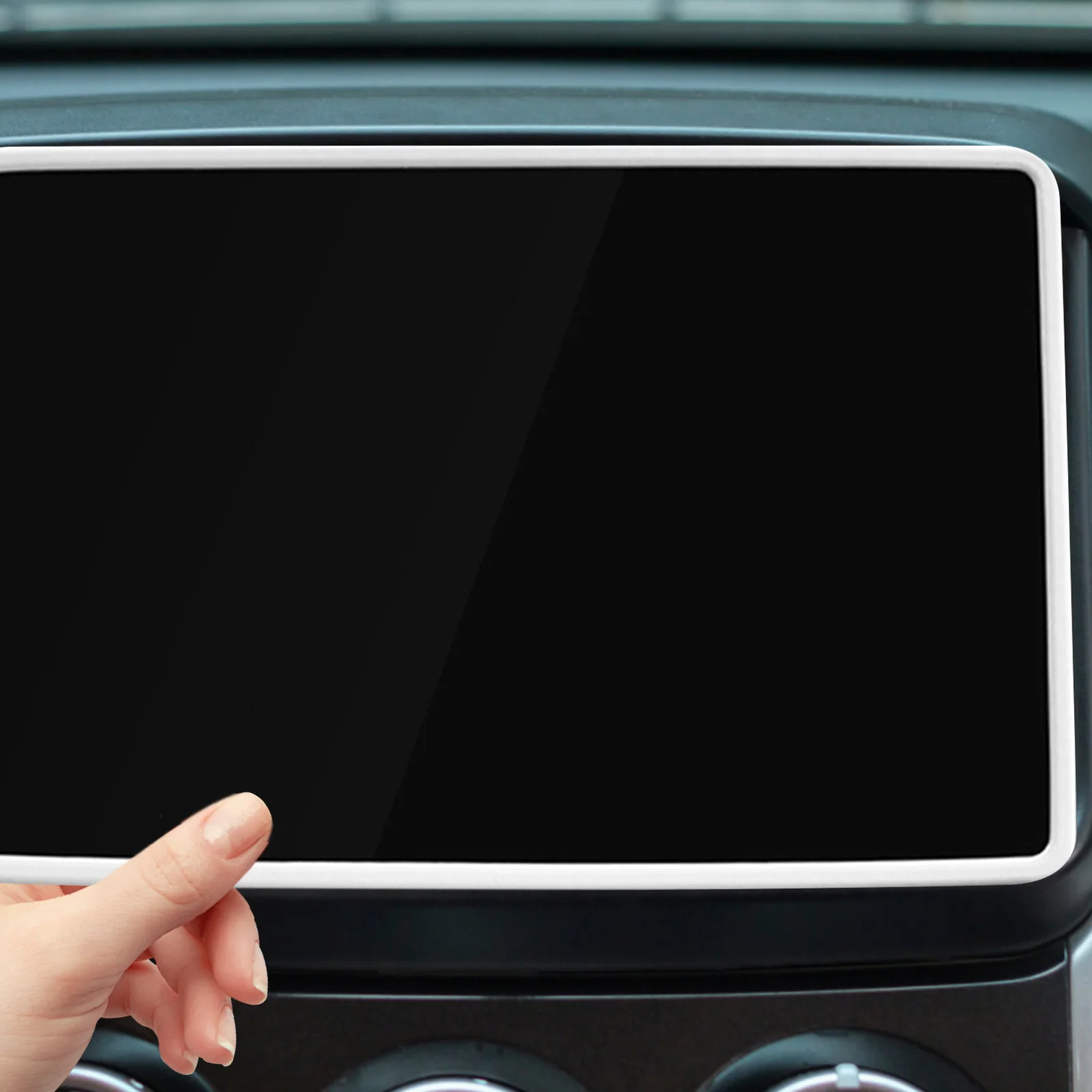 

Car Screen Frame Protector High Quality Trim Impact Absorption Easy to Install Compatible for Modely3 Car Center Screen Seal