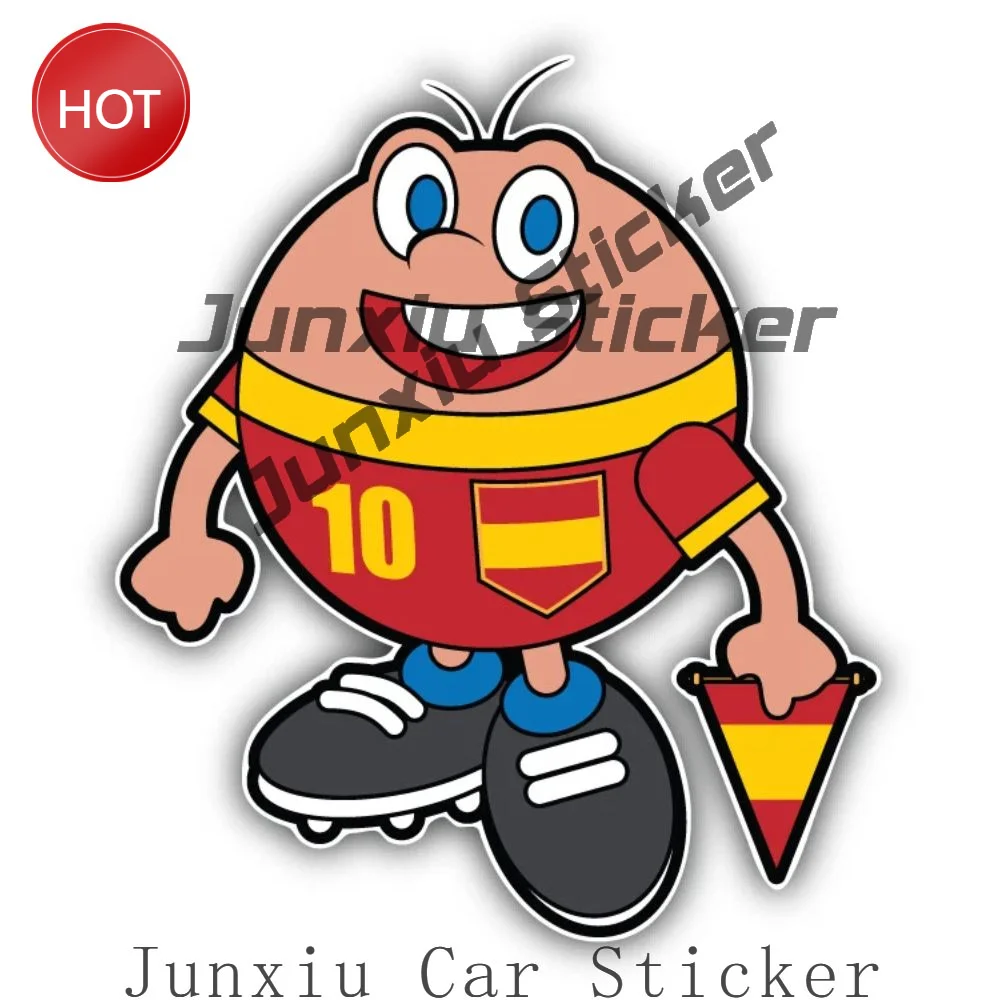 Cartoon Spain Soccer Player Mascot Graphic Sticker For Car Body And Travel Case Football Graphic Sports Fan Decoration Decal