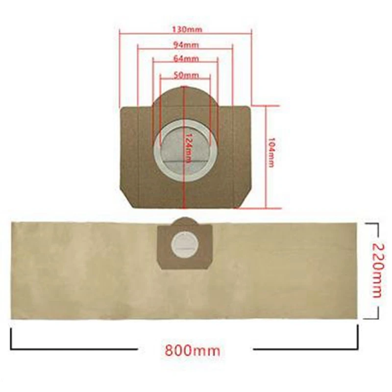Sacchetti per la polvere Filtro per Karcher A2204 WD3300 MV3 6.959-130 Sacchetti di carta per aspirapolvere