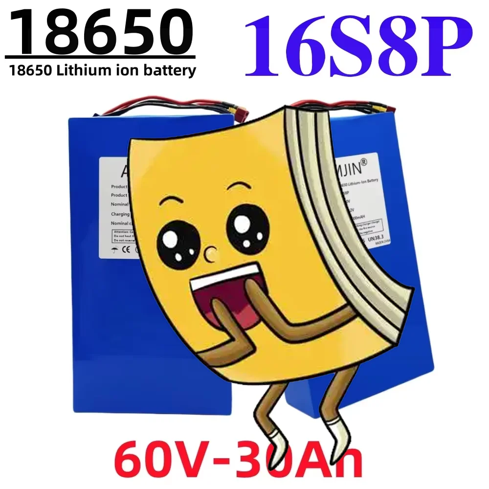 

16S8P 60V 30000mAh Rechargeable Battery 18650 Lithium-ion Battery Pack High-capacity 30Ah With BMS For Electric Scooter Battery