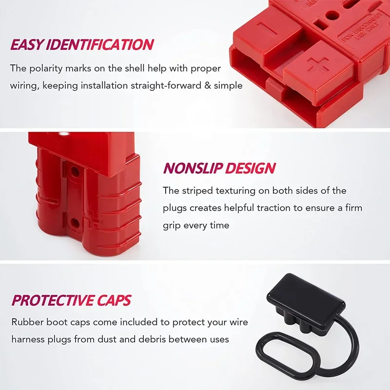 Battery Cable Connector For Power dustproof Connector Inverter Motorcycle Battery Charging Adapter 40A 50A 120A
