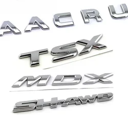 Suitable for Acura mdx RDX Trunk Lid Chrome rear standard aspec hybrid logo sh-awd 4WD TSX modified Emblem Badge Sticker