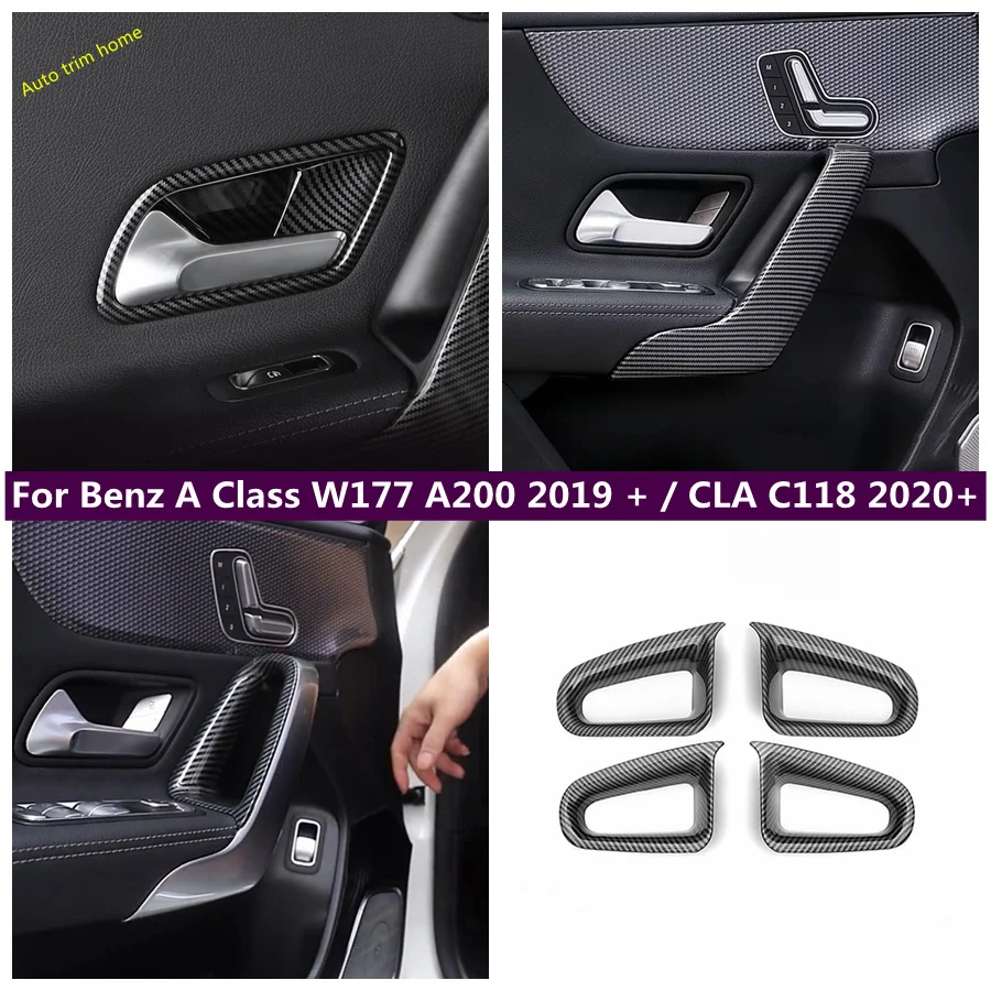 

Carbon Fiber Look Doorknob For Benz A Class W177 A200 2019 - 2023 / CLA C118 2020 - 2023 Interior Armrest Door Handle Cover Trim