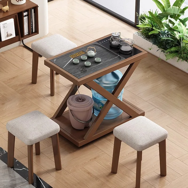 Smart boiling water tea table for small living rooms and offices