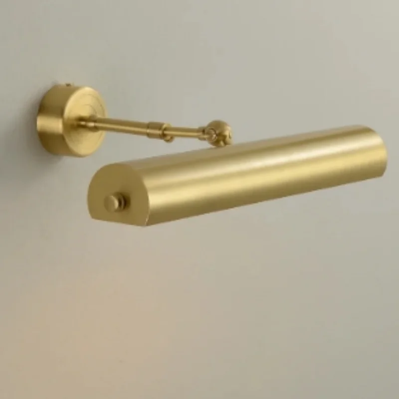 LED painting light, bathroom without punching,front light, copper makeup mirror, fill light, all copper oil painting light image 4
