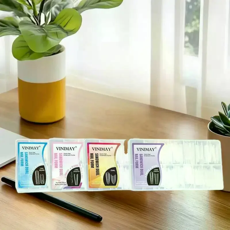 240 قطعة ساندويتش أشكال أظافر مزدوجة 15 حجم ملحقات-شكال مزدوجة قالب سفلي طويل نعش اللوز مسمار الفن أشكال مانيكير أداة #4