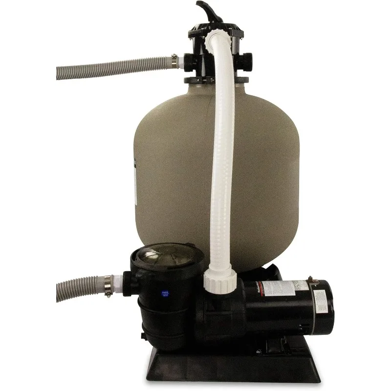 Rx Clear Radiant Complete Sand Filter System | for Above Ground Swimming Pool | Extreme Force 1 1/2 HP Pump | 22 Inch Tank