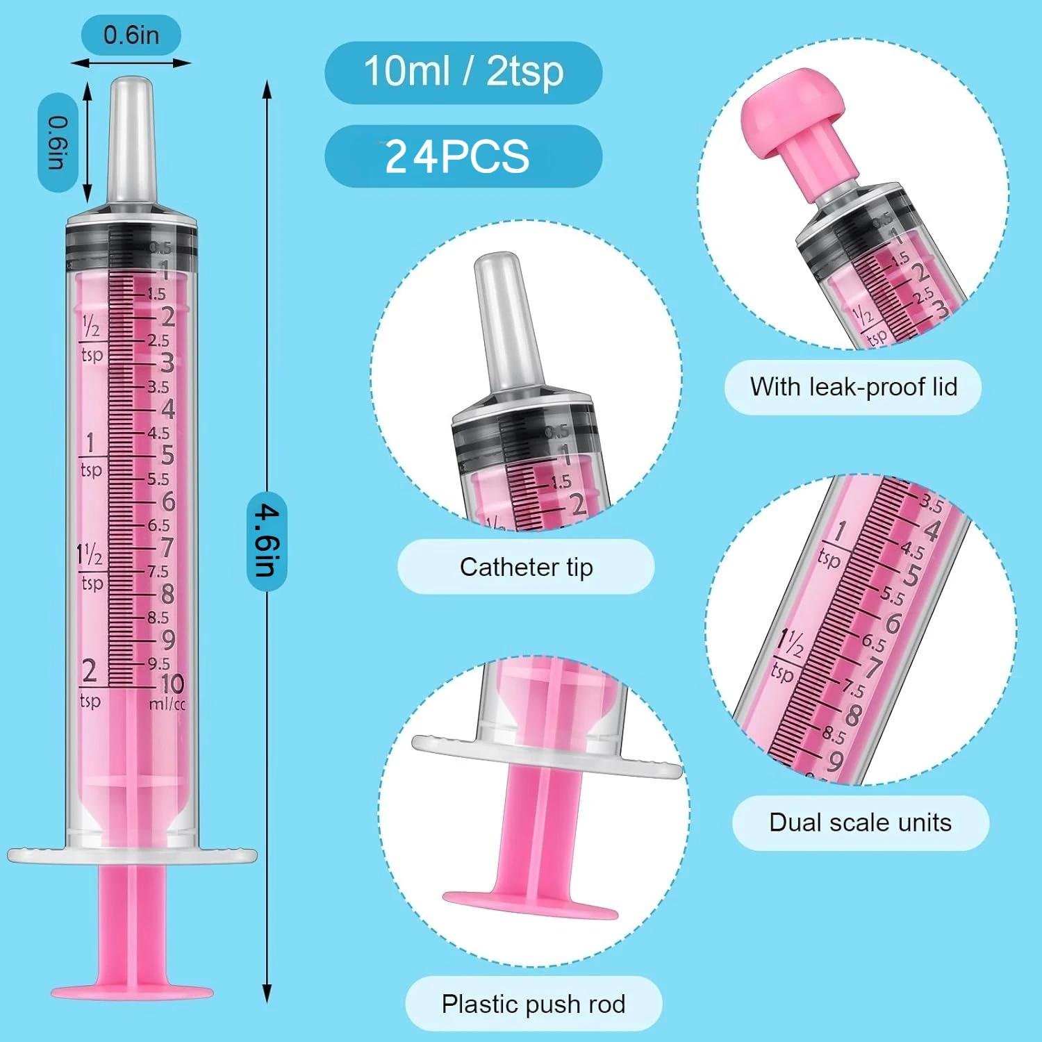 Seringas sem agulha de calibração cutie, 25 pacotes, 10ml, com tampas, ferramentas de recarga, transferência de líquido, embalagens cosméticas, alimentação de animais de estimação
