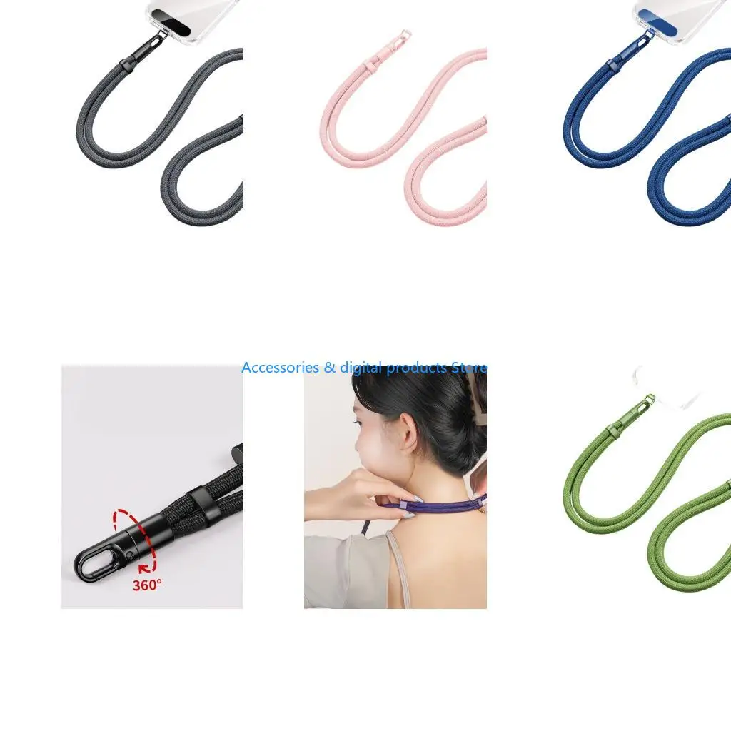 77JD Adjustable Phone Lanyard/Wrist Strap Crossbody/Neck Phone Strap Universal Phone Slings Stretchable Cable for Smartphones