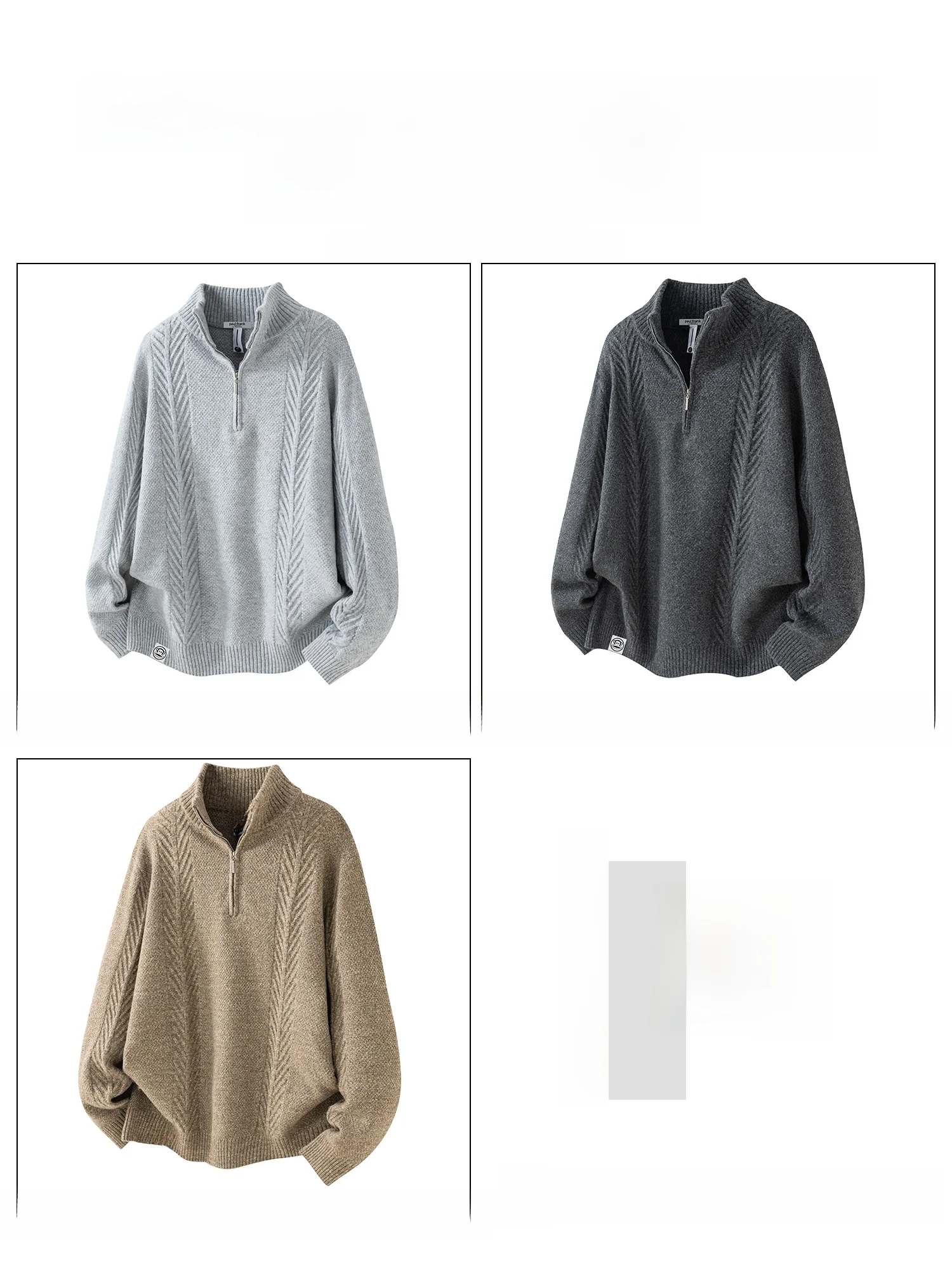 PaulFrank Heavyweight Men's Knitted Sweater Zip-Up Collar Monkey Couple's Casual Warm Winter Long Sve Polyester Fiber