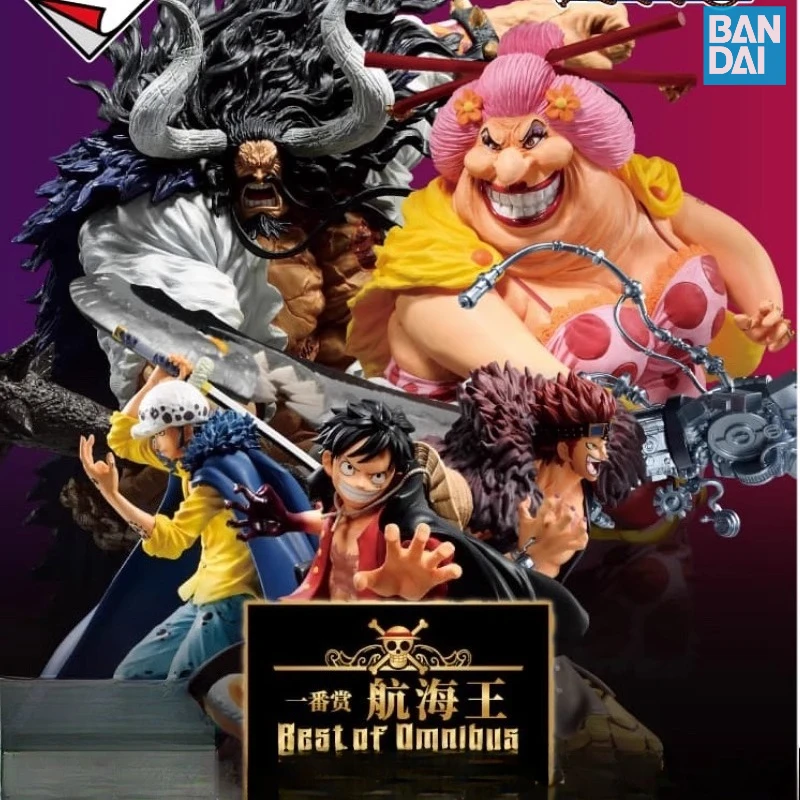 Bandai Original One Piece Ichiban Kuji Best of Omnibus Kaidou Charlotte Linlin Luffy Law Kid Аниме Фигурки Игрушки для детей Подарок