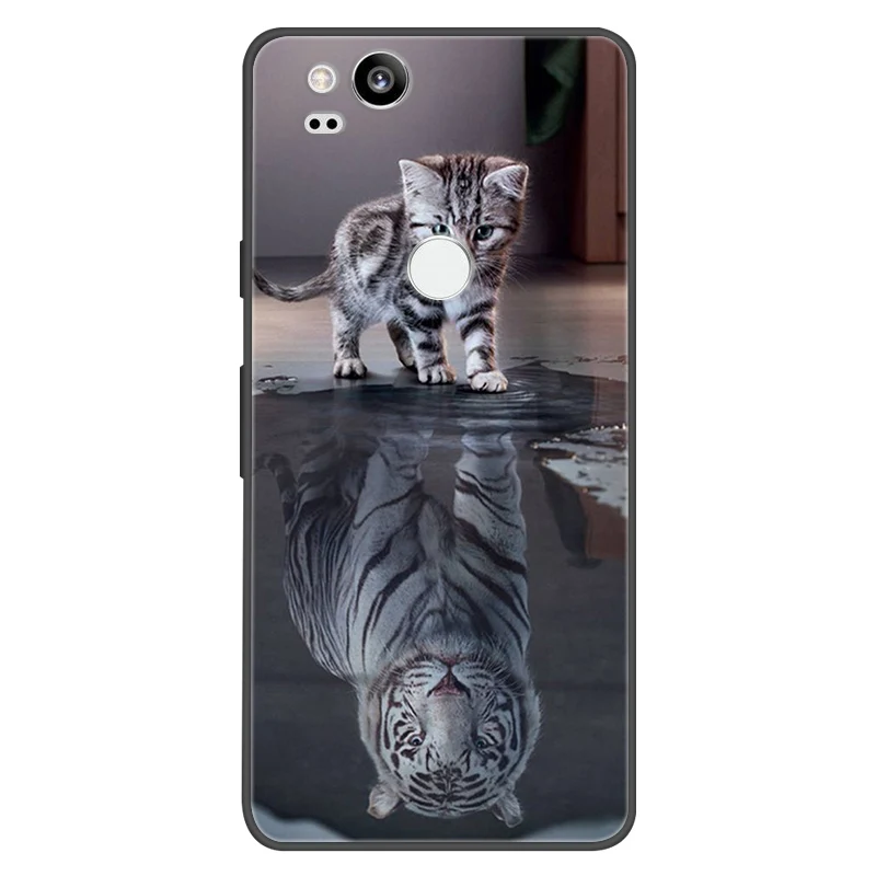 حافظة لهاتف جوجل بيكسل 2 غطاء هاتف على شكل فراشة من السيليكون الأسود الناعم لهاتف جوج بيكسل 2 2XL Pixel 2XL 2 حافظات Fundas Coque