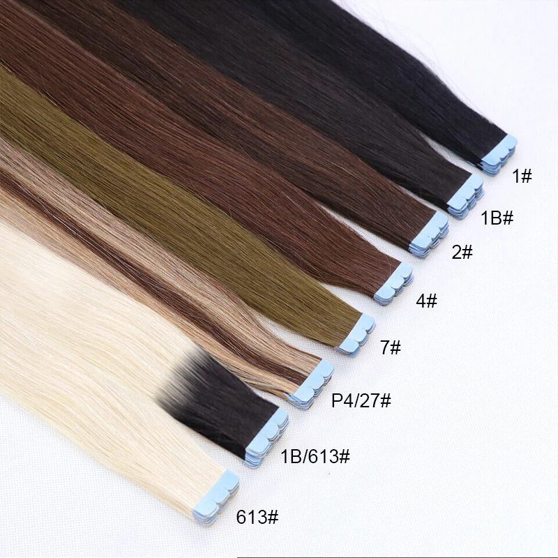 Extensions de Cheveux Naturels Lisses 1B 100%, 18 à 30 Pouces, 20 Pièces, Trame de Peau Vierges, pour Salon de miles