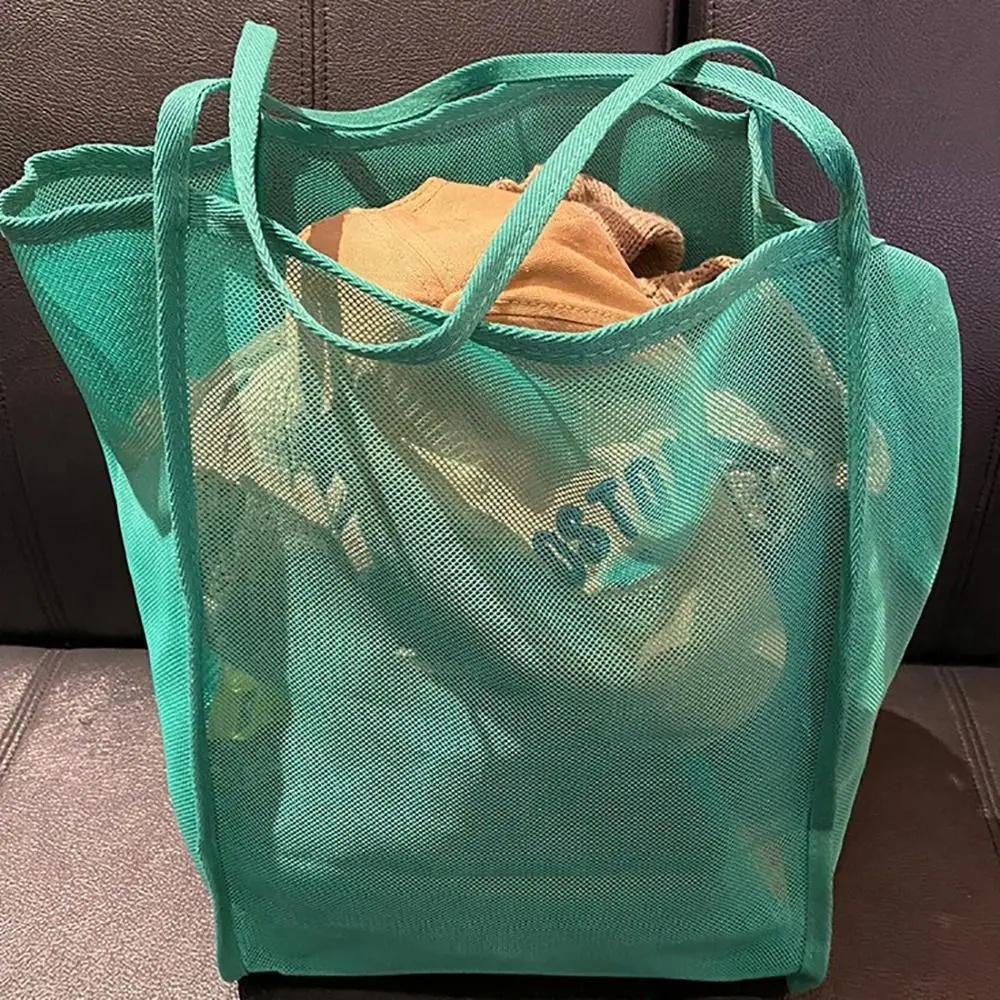 

New INS Style Transparent Mesh Bag Fashionable Lightweight Versatile Large Capacity Portable Bag Beach Mesh Shopping Bag