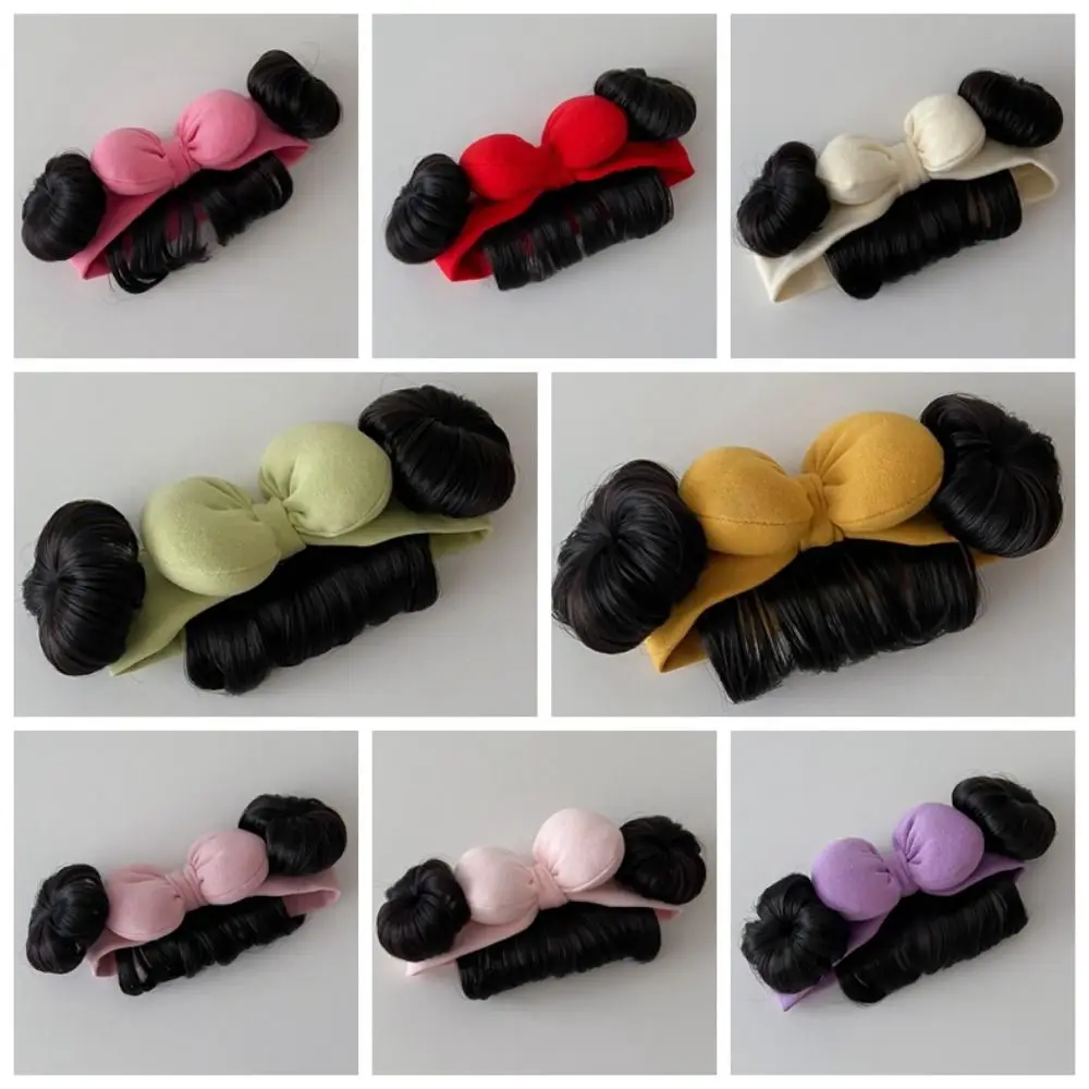 Bowknot Baby Hair Bands Wig Cute Cotton Infant Hairpiece Realistic Breathable Newborn Wig Headband Photography Props