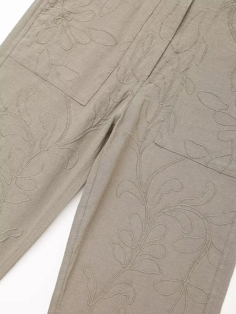 Pantalones de Joker ajustados bordados para Mujer, pantalón Retro de cintura alta con cremallera, moda y ocio, novedad de 2024