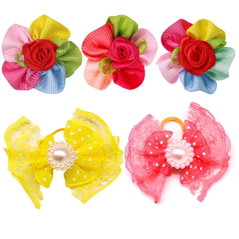 30pcs Dog Pet Hair Bows Pet Hair Accessories Dog Grooming Bows Pet Accessories