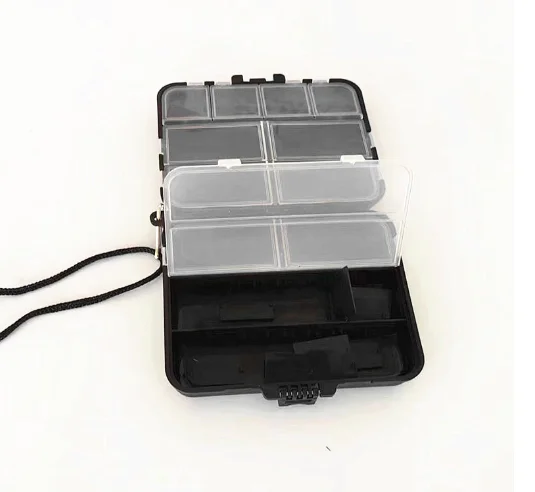 Lead head Luya storage box fishing accessories box fishing parts hook storage bait box with hand rope fishing gear.