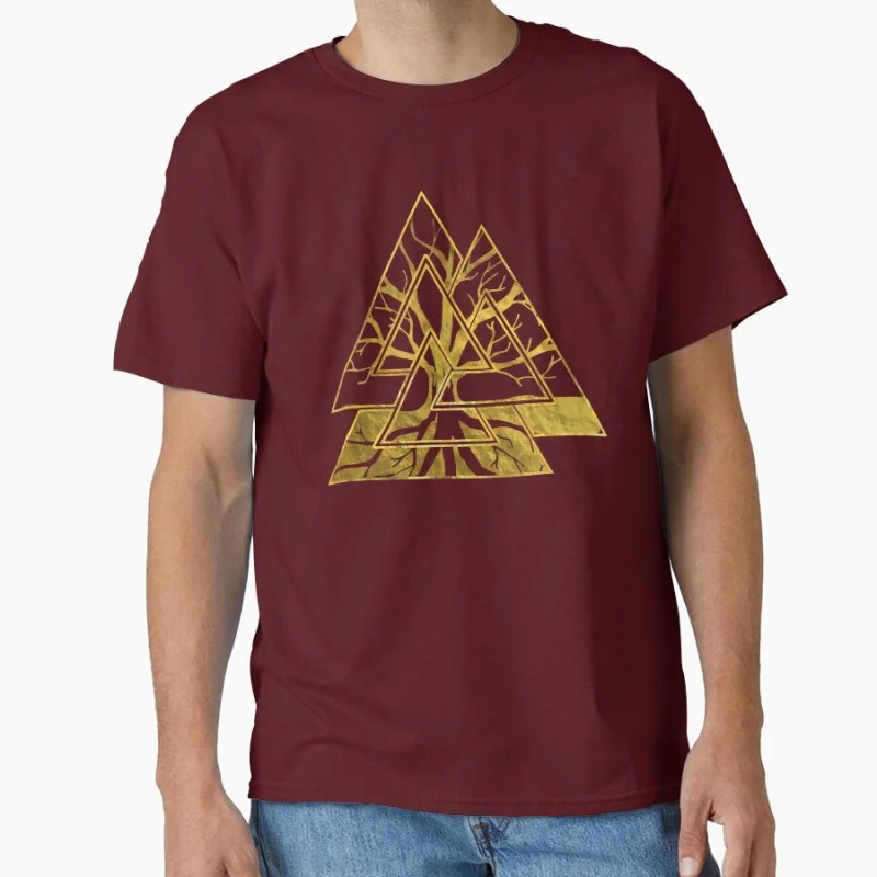 Valknut Symbol and Tree of life -Yggdrasil  Gift t shirt Large size Tops Graphic Print men's Clothes