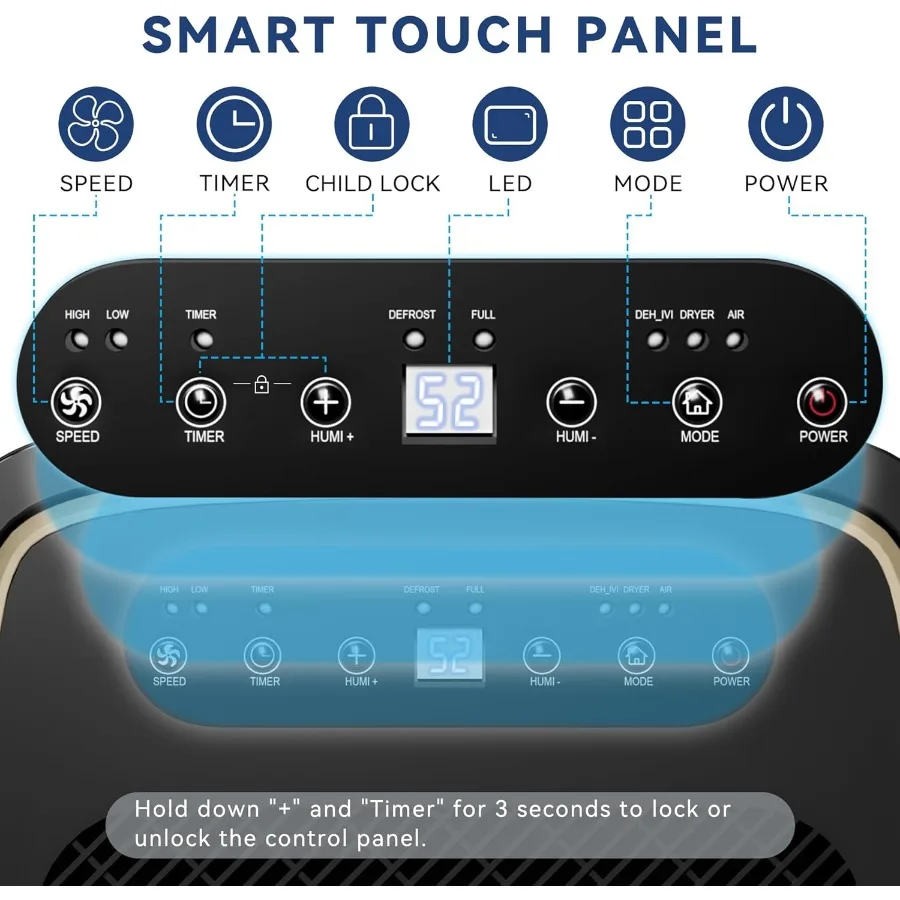 Deshumidificador de 3000 pies cuadrados para sótano con manguera de drenaje, gran capacidad de 32 pintas, los mejores deshumidificadores de compresor para el hogar o el garaje Co