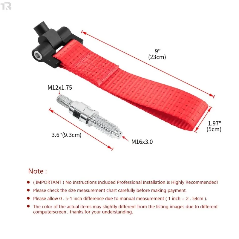 العالمي مقطورة حلقة سحب هوك حزام لتويوتا هوندا نيسان BMW E46/E30/E32/E36/E90/E91 سيارات الثقيلة سحب الملحقات #6
