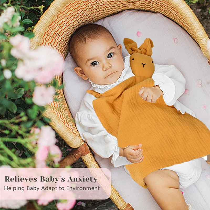 MACH-Loveys For Babies Personalized Muslin Lovey Blanket Custom Embroidered Baby Security Blanket Bunny Comforter With Nam