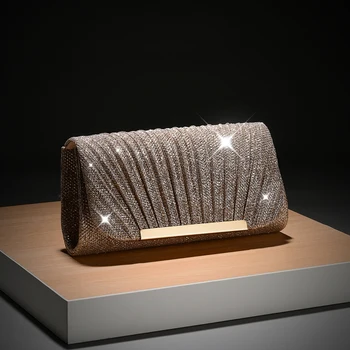 Luxury Wedding Envelop Clutch Bags Fashionable Chic Shiny Evening Bag Manual for Bridal…