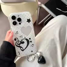 Fashion Music notation puppy Phone Case for iPhone 12 13 14 15 16 Pro Max 12ProMax IMD Love keychain Cover Funda - AliExpress 202192403