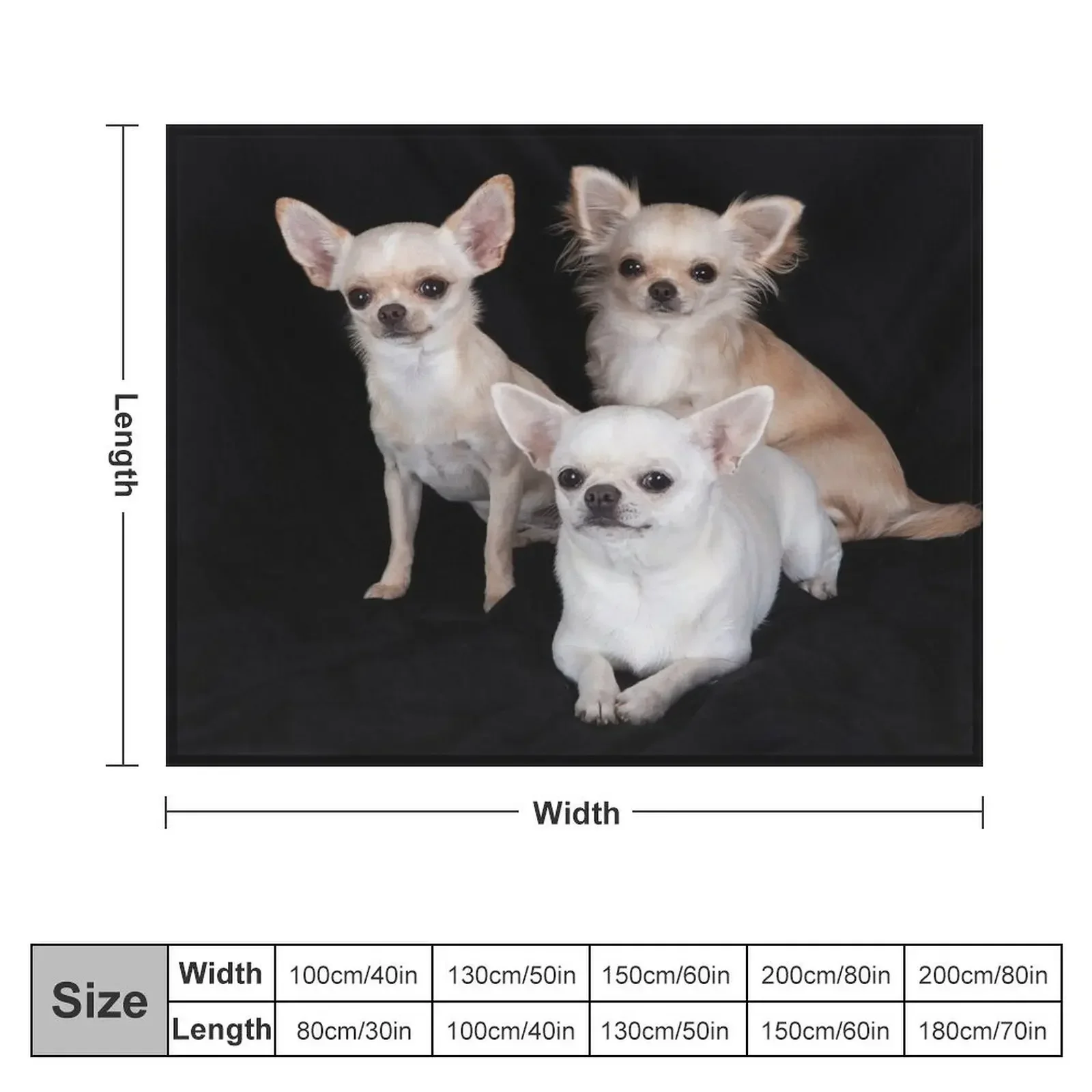 Triplet Chihuahua Throw Blanket Bed Heavy Flannel christmas gifts Blankets