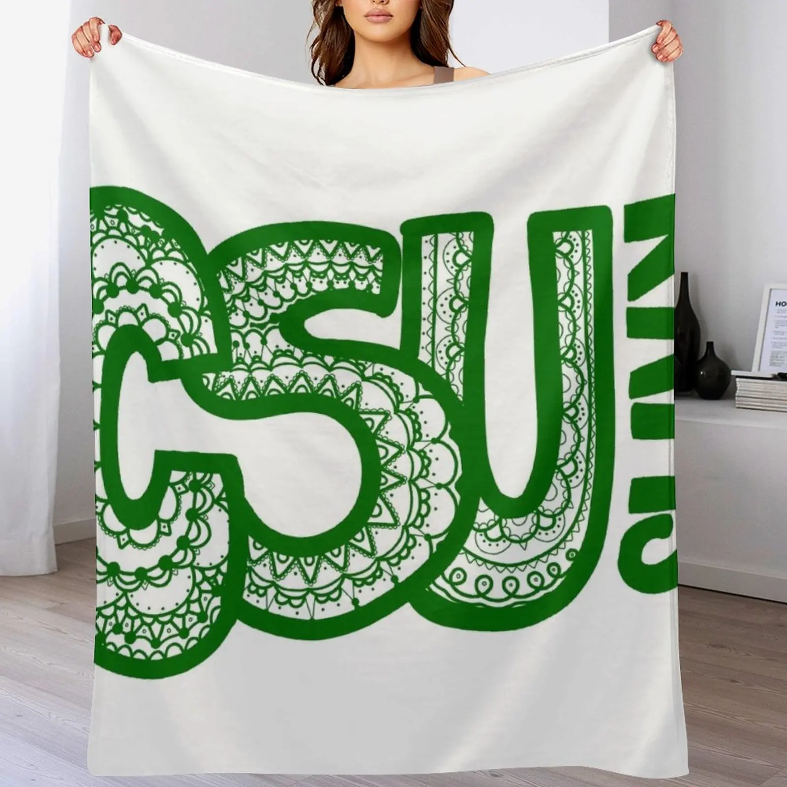 

CSU Colorado State Green Rams Throw Blanket Cozy Light Blanket for Travel Camping Picnic