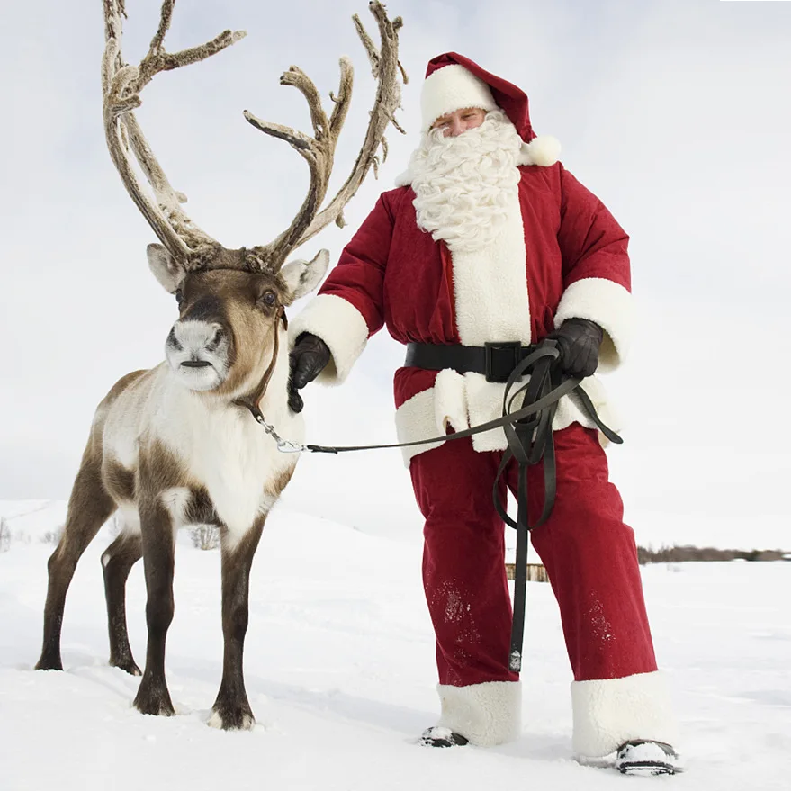 Costume da babbo natale in velluto dorato per adulti che giocano a ruolo Costume da spettacolo di scena Set di capodanno