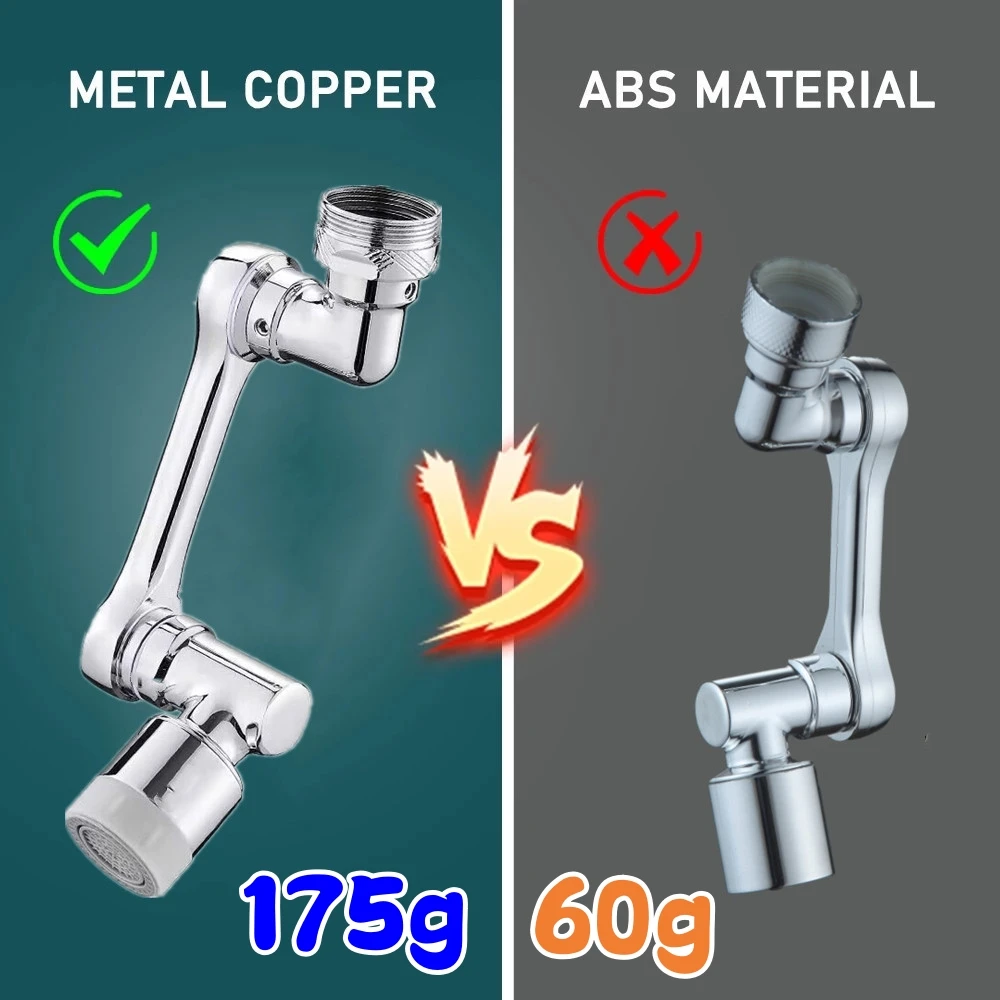 All Metal 1080° Universal Swivel Faucet Sprayer Head for Faucet Extender Aerator Bubbler Nozzle Kitchen Tap Washbasin Robot Arm