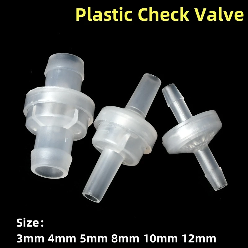 3~12mm Plastic Check Valve One-Way Non-Return Pagoda Inline Fluids Connector Fuel Gas Liquid Ozone-Resistant Water Stop Valves