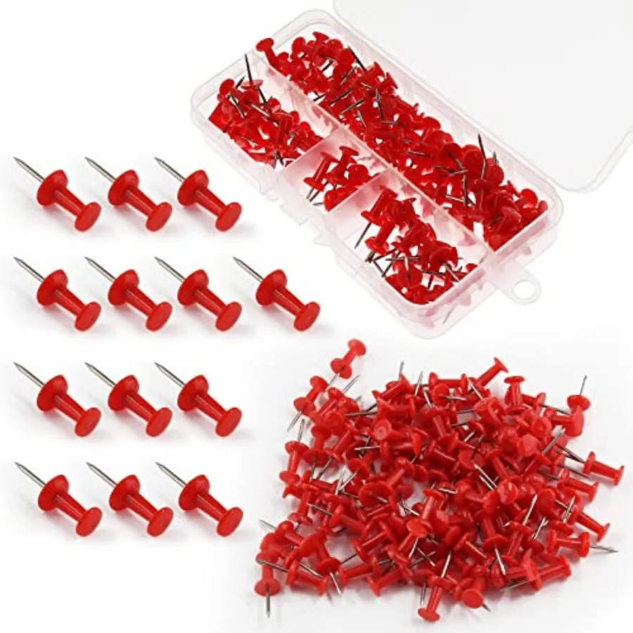 

200Pcs Plastic Push Pins, Colo Map Thumb Tacks Decorative Craft Pushpins for DIY, Cork Board, Office, Home