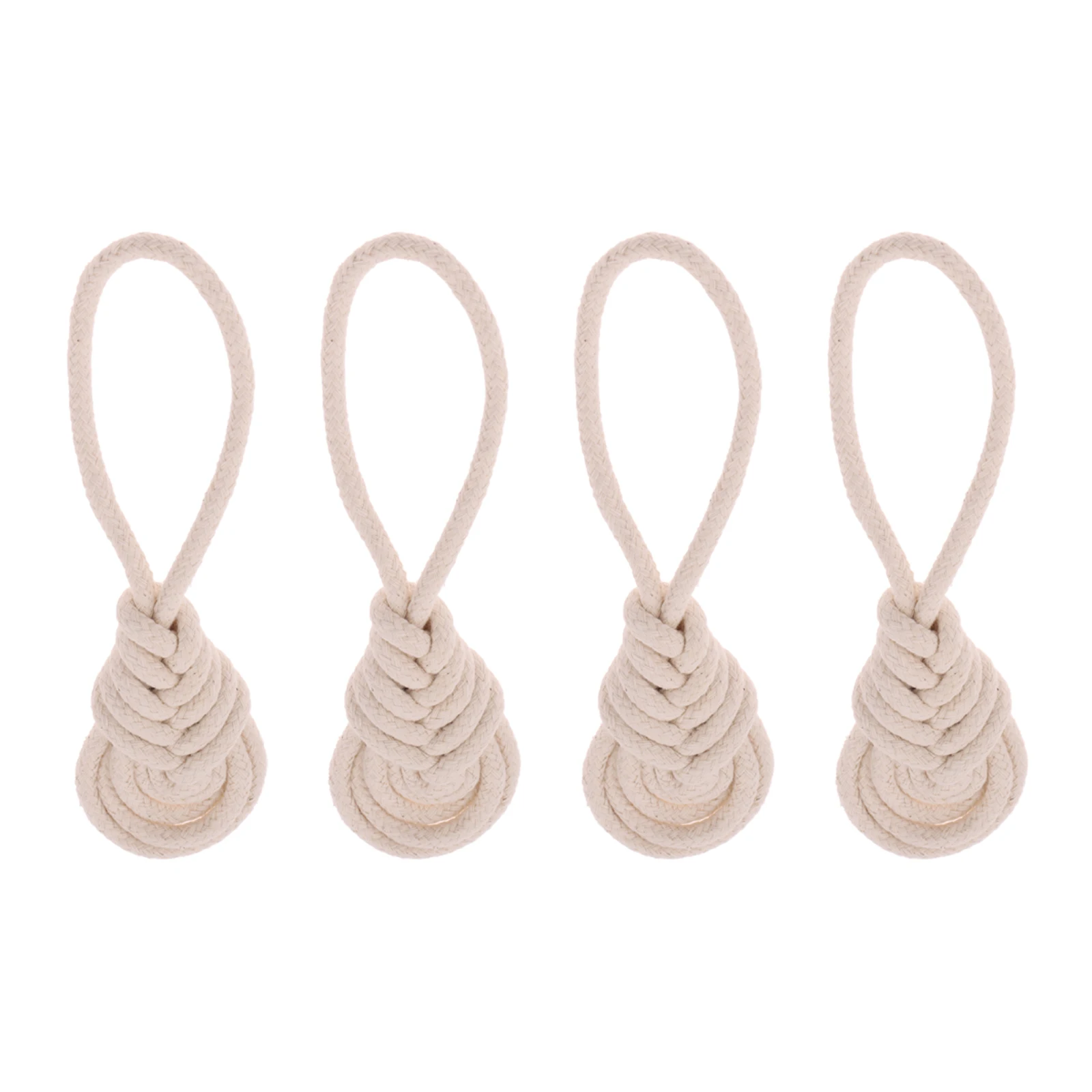 4Pcs Classic Braided Napkin Ring Cotton Rope Napkin Cloth Holder Buckle for Table Settings Wedding Receptions Dinner Party Decor