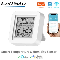 Tuya WIFI Temperatur- und Feuchtigkeitssensor für Smart Home oder SmartLife-Thermometer mit Display-Unterstützung Alexa Google Home